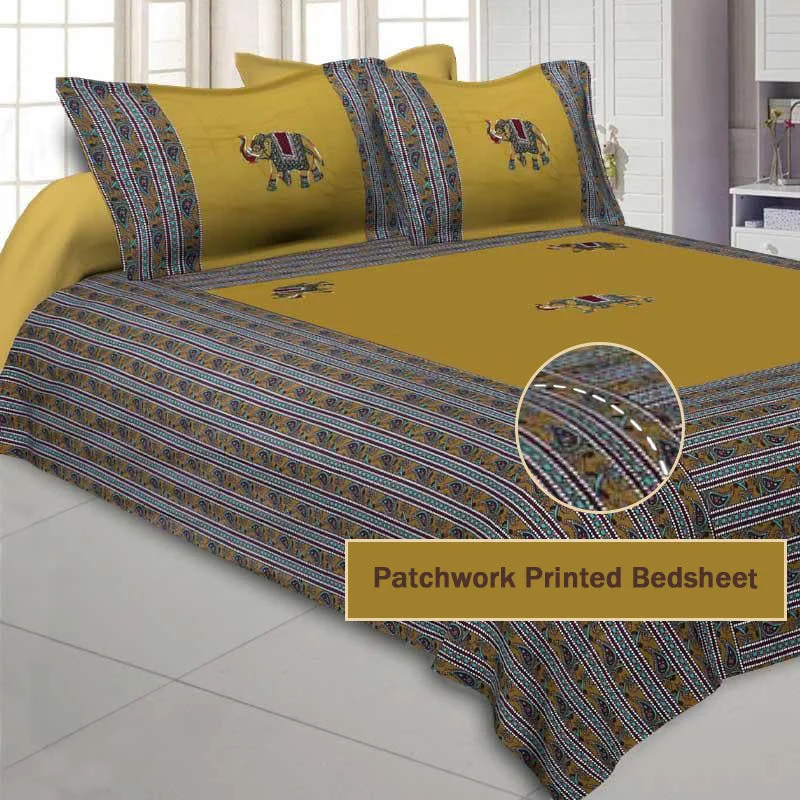 Traditionally Tuskan Bedsheet - Yellow