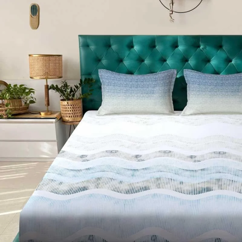 Zigzag Zest Bedsheet - Blue