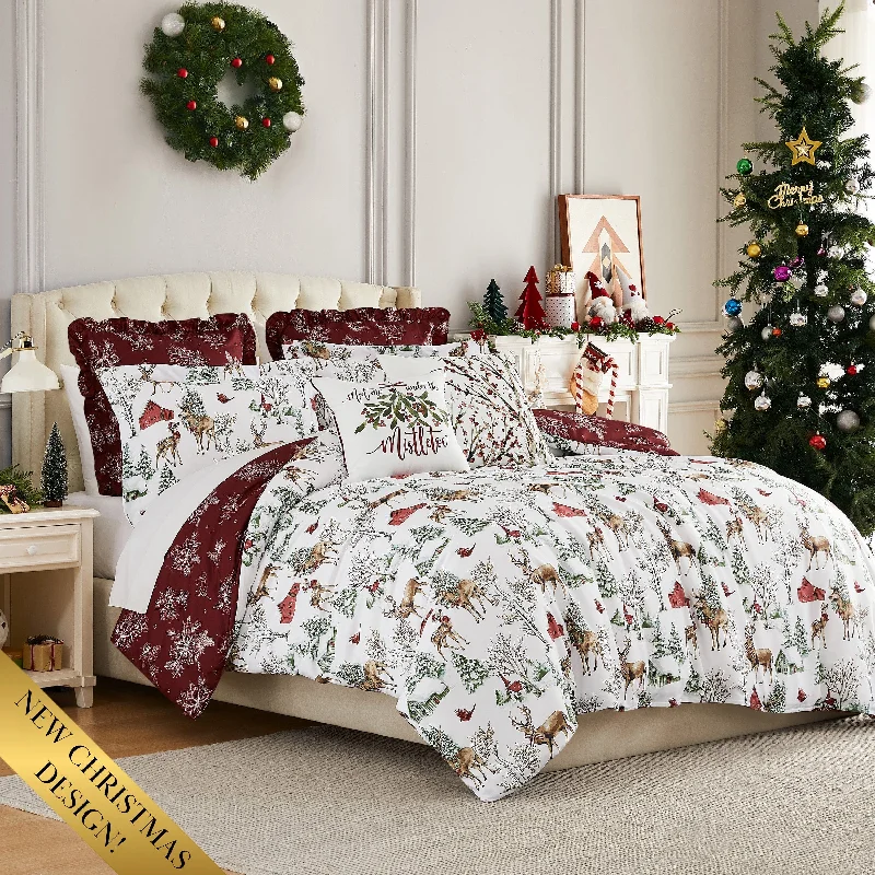 White Christmas 7-Piece Comforter Bedding Set