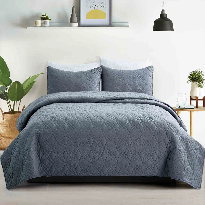 Peace Nest Peace Nest 3 Piece Quilted Coverlet Set