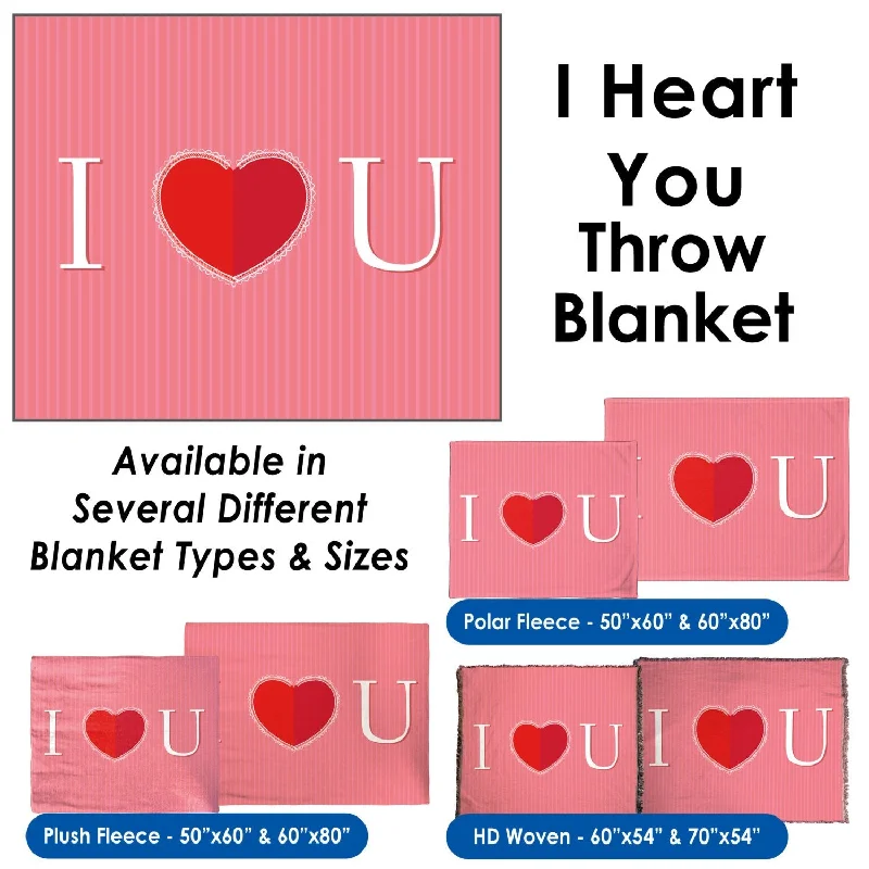 Valentine's Day - I Heart You Throw Blanket / Tapestry Wall Hanging