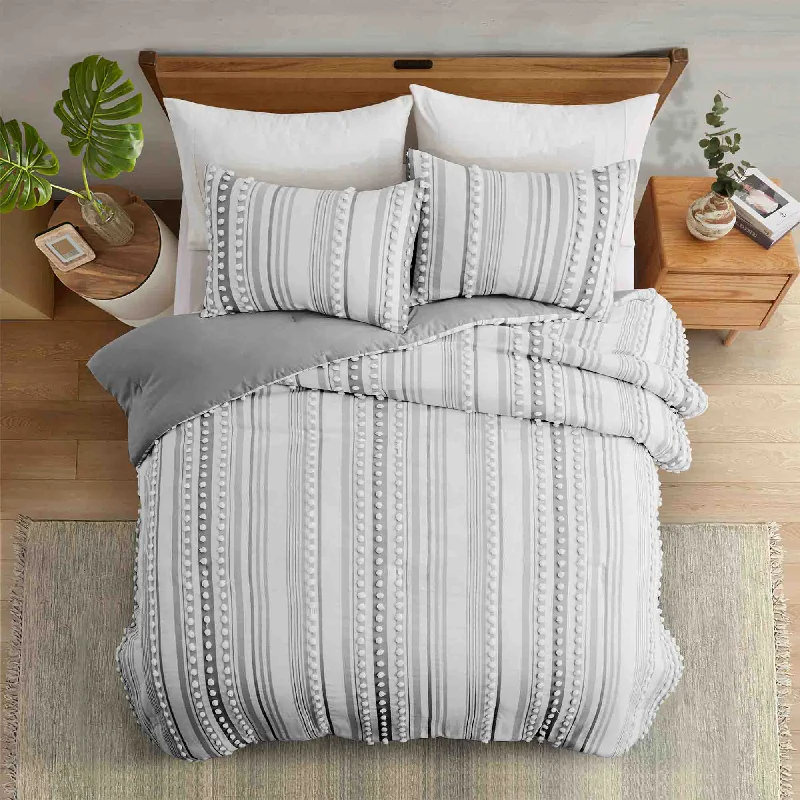 Ball Pom Design Comforter Set Boho Bedding