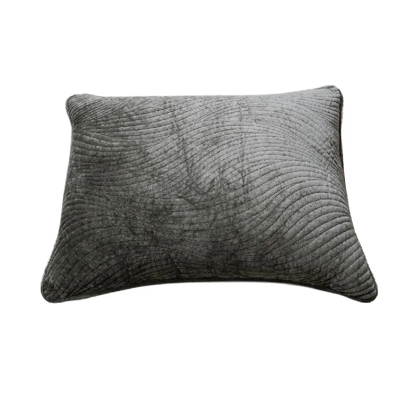 Tache Velvet Dreams Dark Taupe Plush Waves Pillow Sham (JHW-852BR)