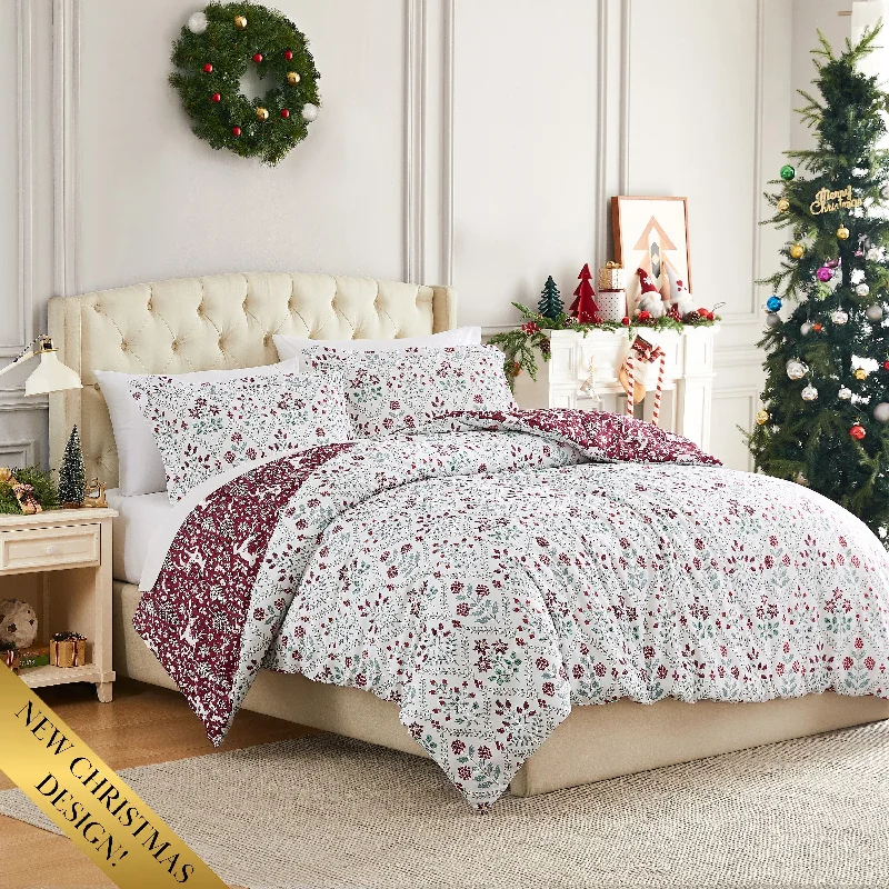 Holiday Harmony Reversible Duvet Cover Set