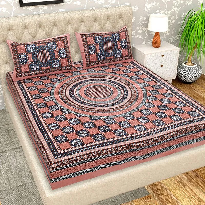 Mandela Geometric Bedsheet - Orange