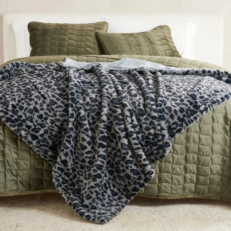 Faux Fur Printed Throw Blanket - Aaliyah Collection