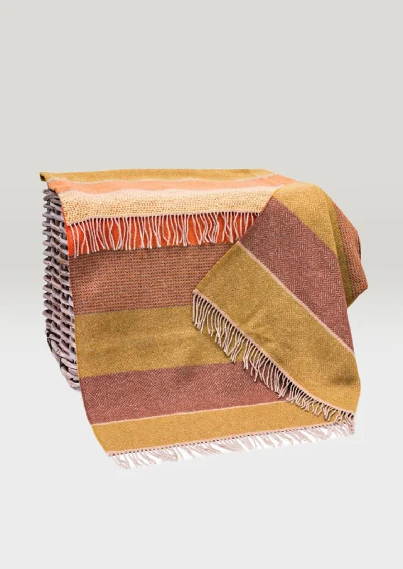 John Hanly Cashmere Merino Throw - Mustard Stripe