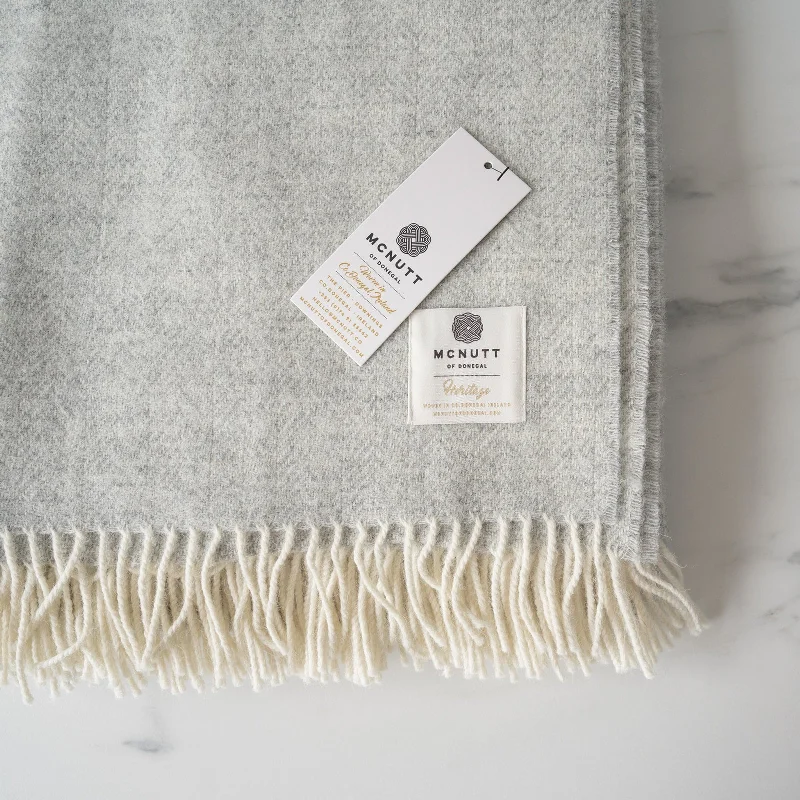 Grey Clouds Wool Blanket