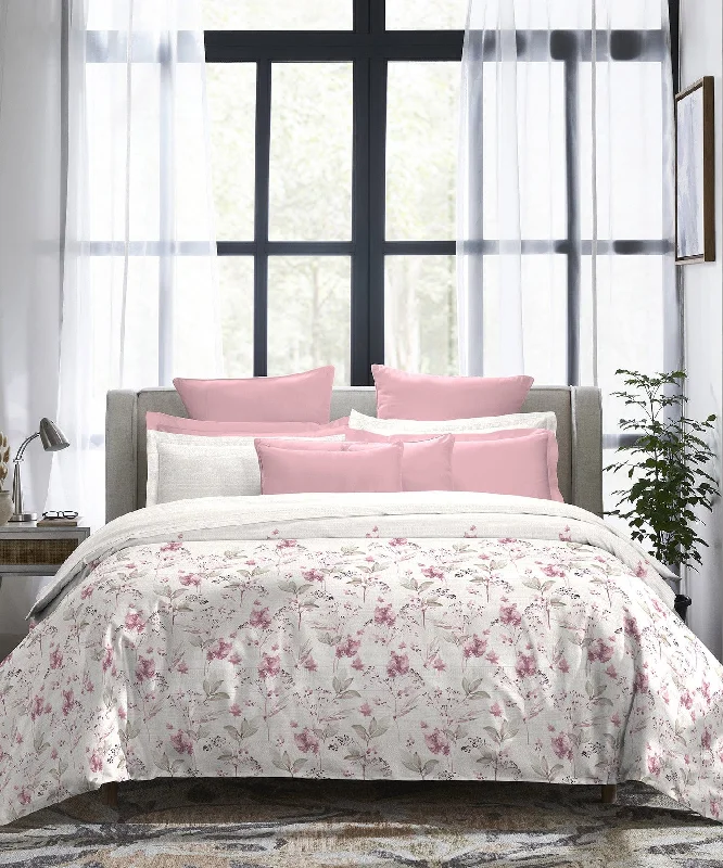 Indulgence Primrose King Bedsheet With 2 Pillow Cover, 300 TC, 100% Cotton, Pink