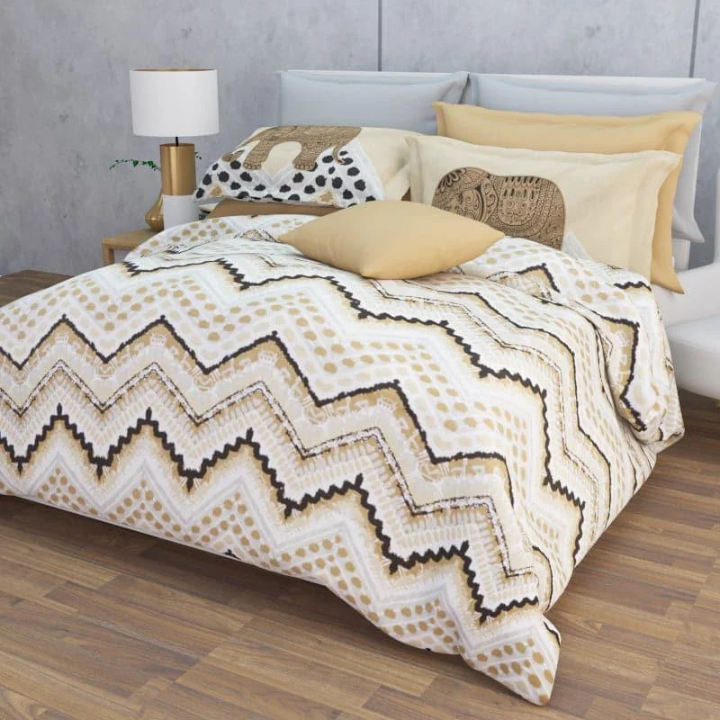 Jasera Ethnic Bedsheet - Buff