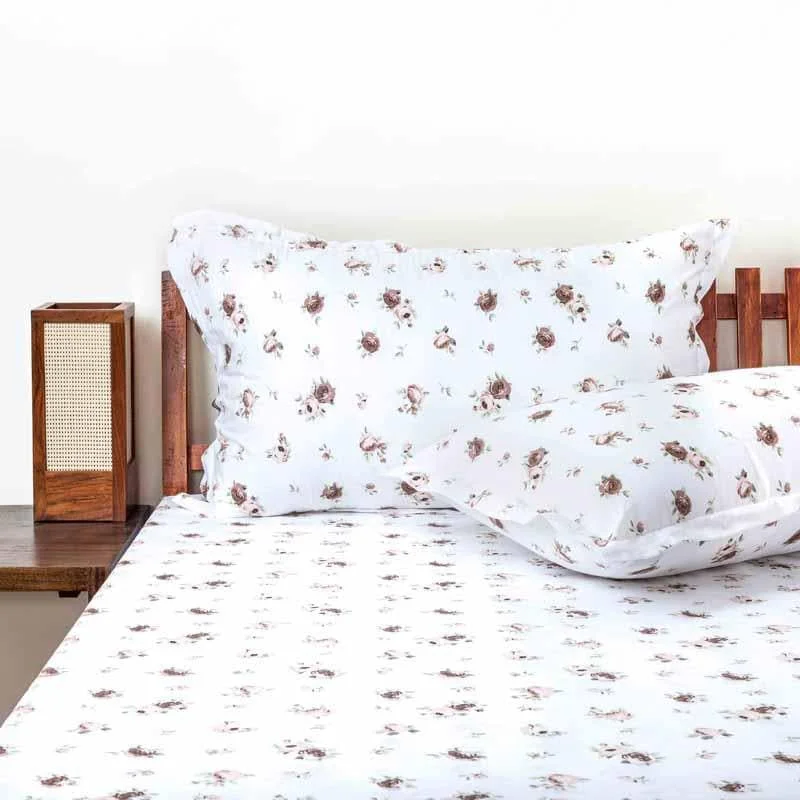 Tiny Floral Stories Bedsheet- Brown