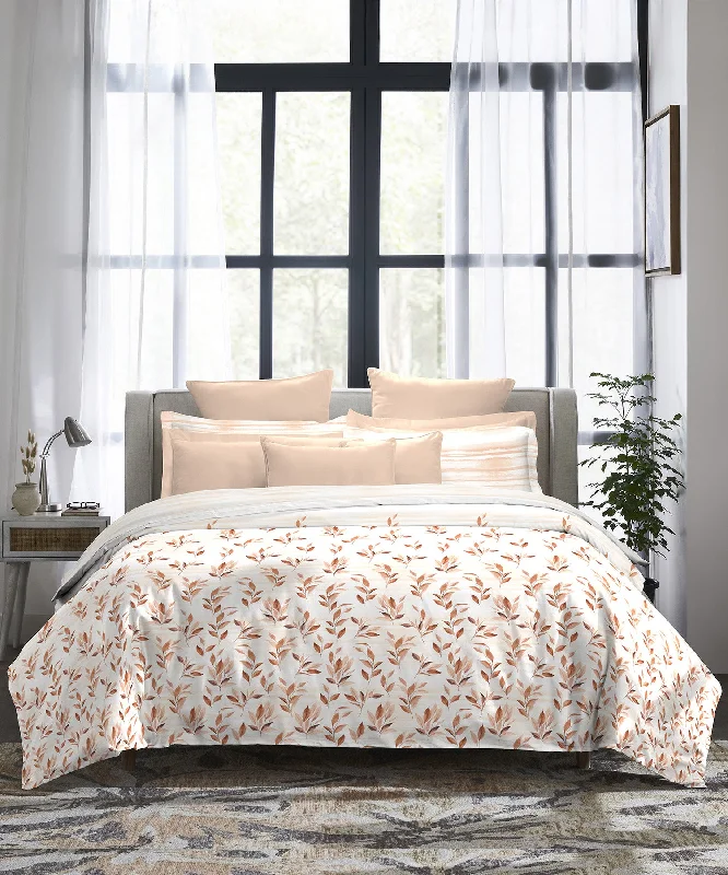 Indulgence Printed King Bedsheet, 300 TC, 100% Cotton- Alexa Amber