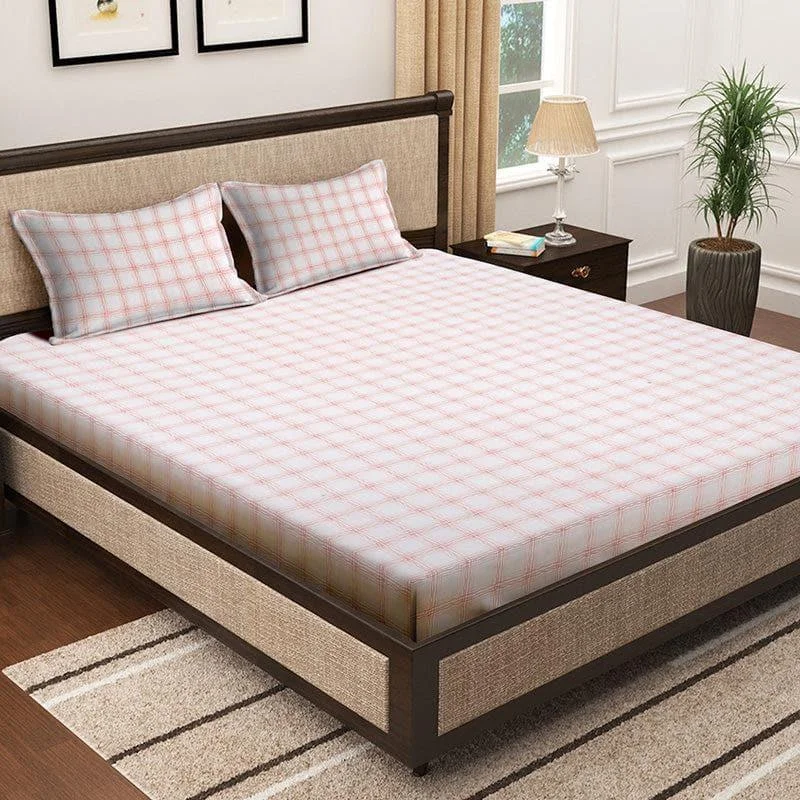 Milly Checkered Bedsheet - Pink