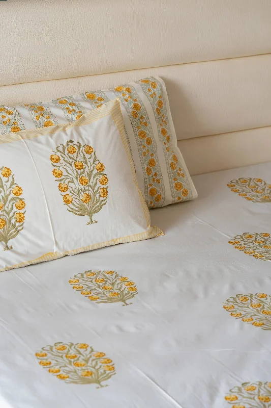 Yellow floral bunch bedsheet