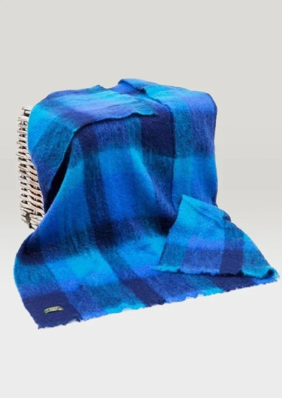 John Hanly Mohair Throw | Navy Blue Aqua