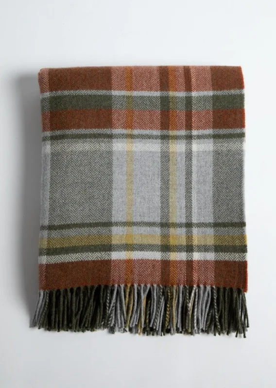 Foxford Lambswool Throw | Yellow Mossy Green