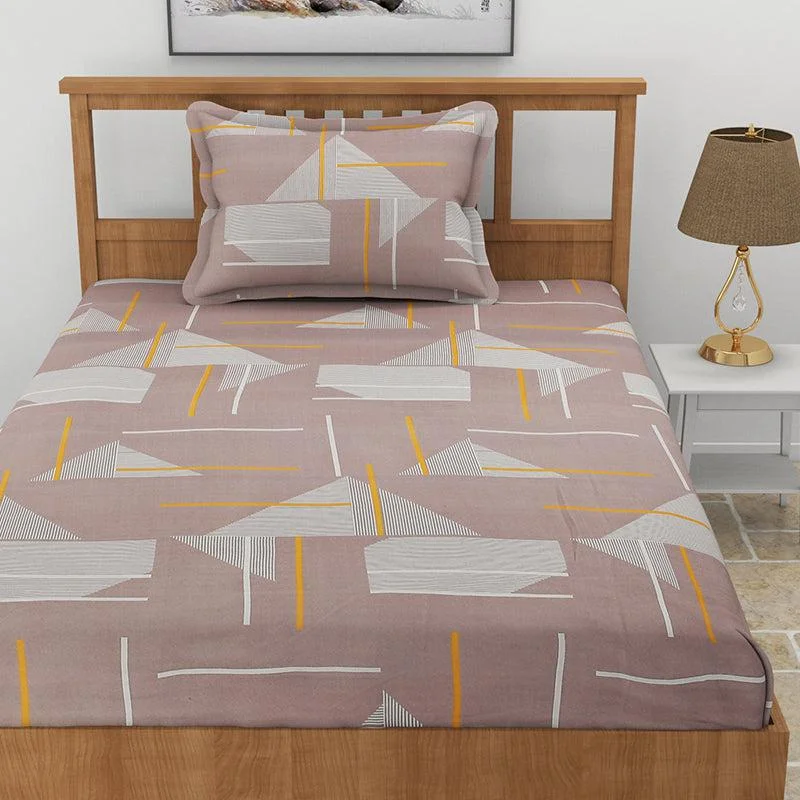 Huxley Abstract Bedsheet - Light Brown