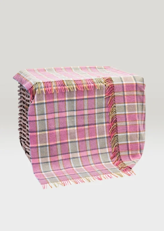 John Hanly Soft Pink Check Throw