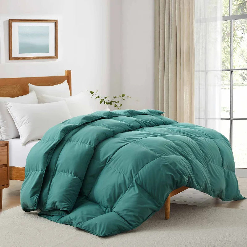 Ultra Soft Fabric All Season Premium Feather Fiber and Microfiber Comforter with 360TC, Green