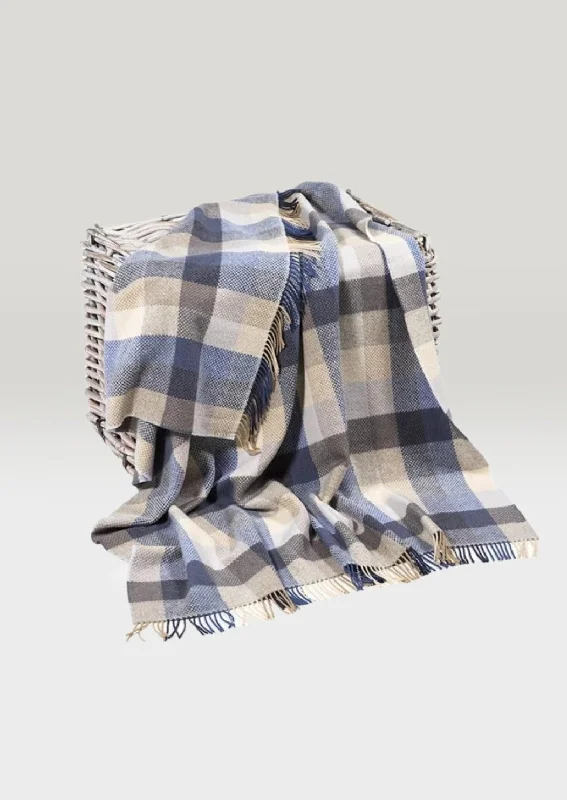 John Hanly Cashmere Merino Throw | Denim Cream