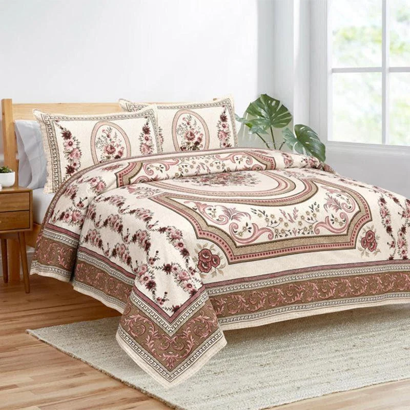 Mridankhi Ethnic Bedsheet - Pink