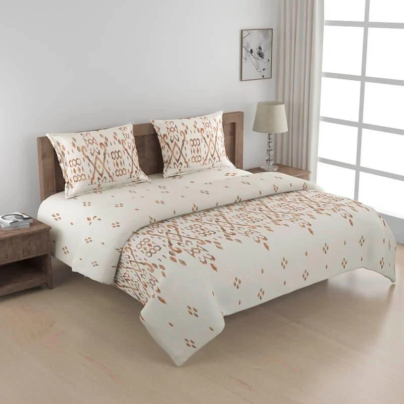 Akshit Ethnic Bedsheet - Beige