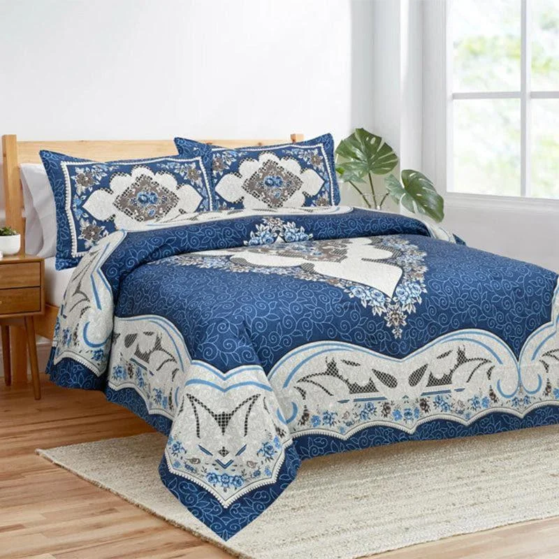 Yashita Printed Bedsheet - Blue