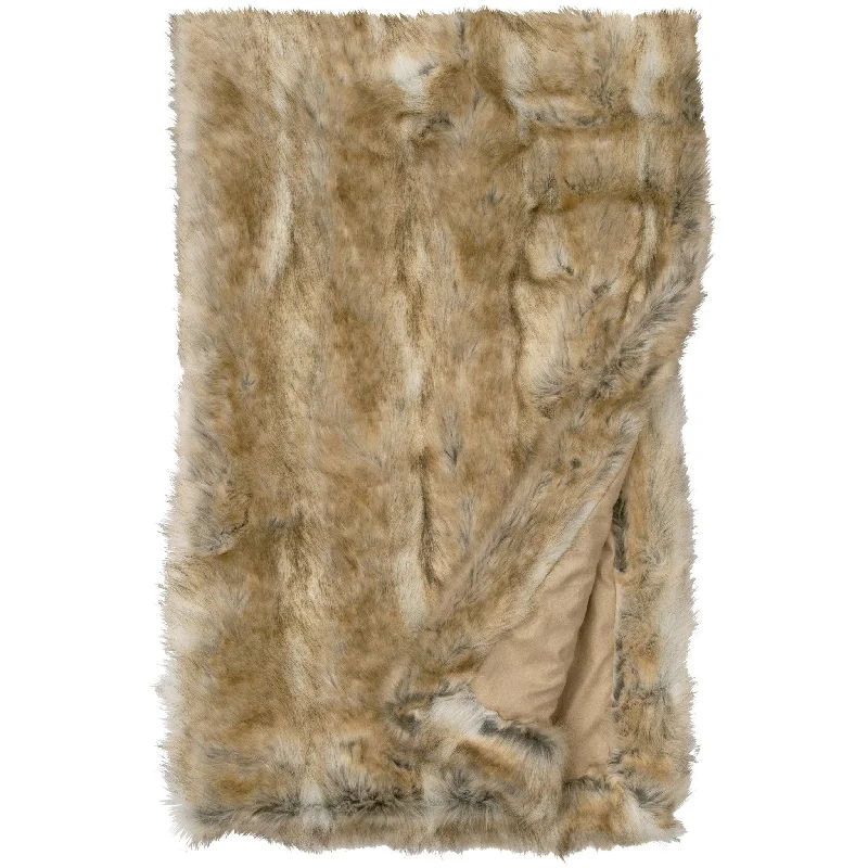 Canadian Fox Faux Fur Throw Blanket