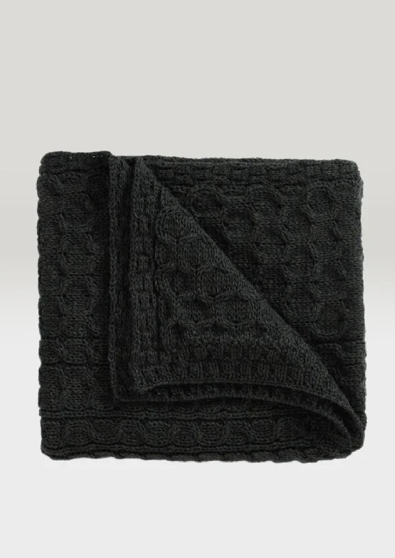 Aran Pure Wool Throw | Army Green