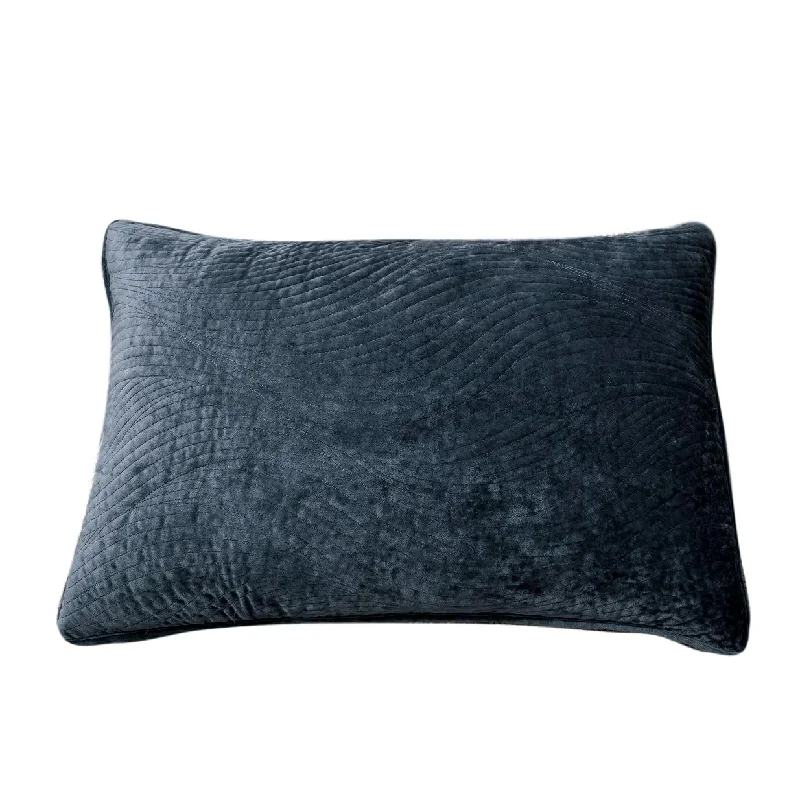 Tache Velvet Dreams Navy Blue Plush Waves Pillow Sham (JHW-852BL)