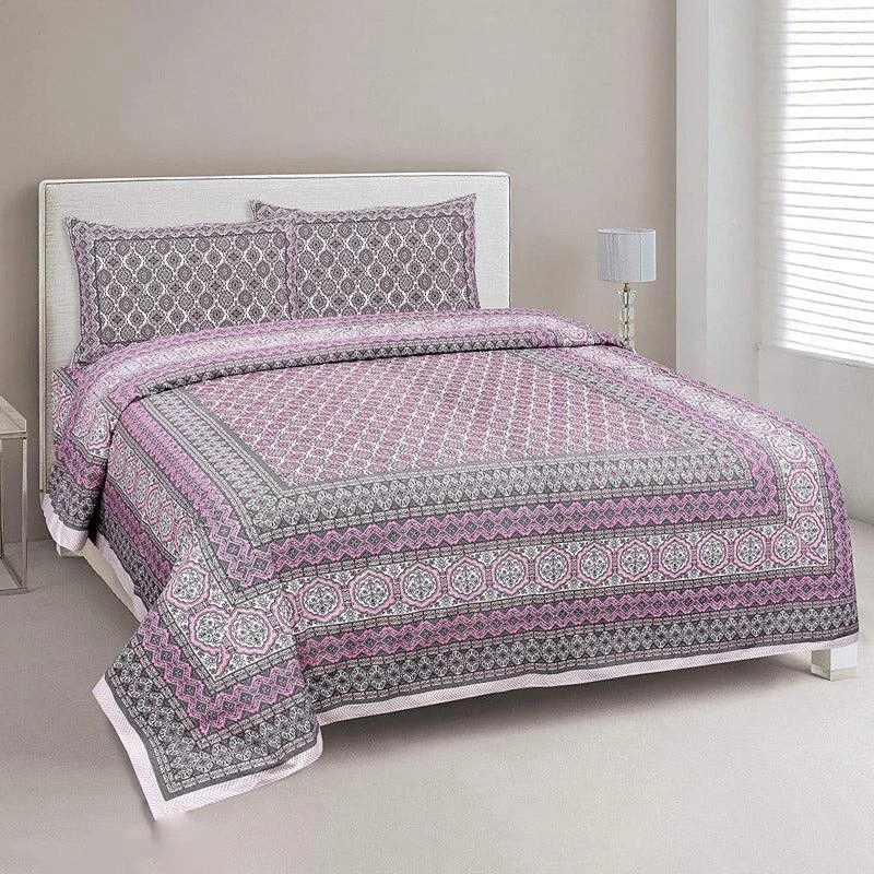 Amritasha Ethnic Bedsheet - Pink