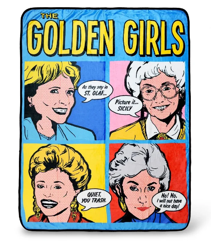 Golden Girls Pop-Art Throw Blanket | Golden Girls Quotes | 60 x 45 Inches