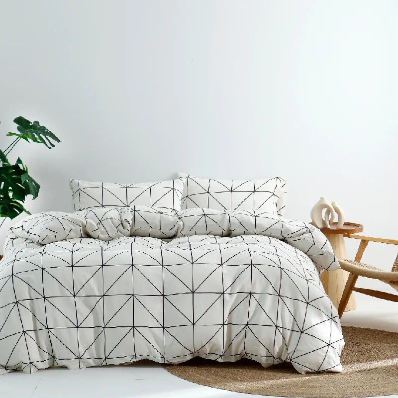 Linen Bamboo Aston Printed Quilt Cover Set