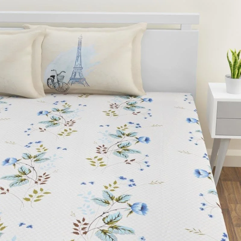 Mritika Printed Bedsheet - Cream