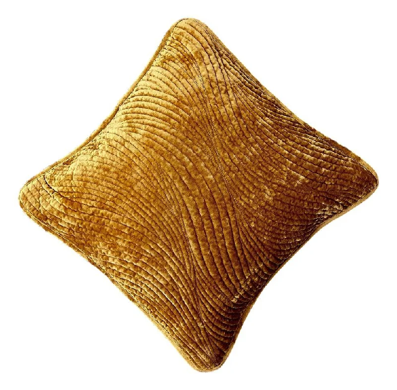 Tache Velvet Dreams Melted Gold Plush Waves Cushion Covers / Euro Sham (JHW-852Y)