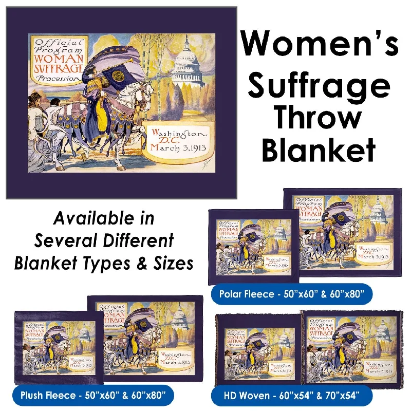 Women's Suffrage Historic Feminist Women's March - Throw Blanket / Tapestry Wall Hanging