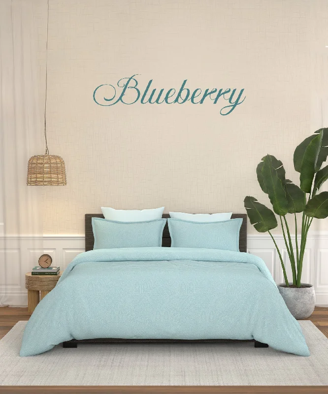 Home Essential Pastel Poetry King Bedsheet 144 Tc, 100% Cotton, Adelia Blueberry