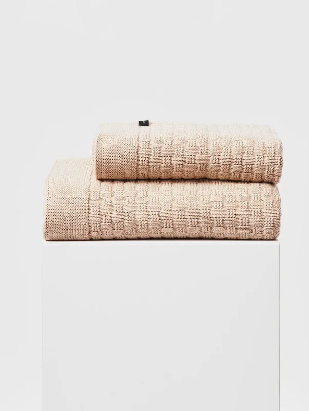 Organic Cotton Knitted Blanket | Sand