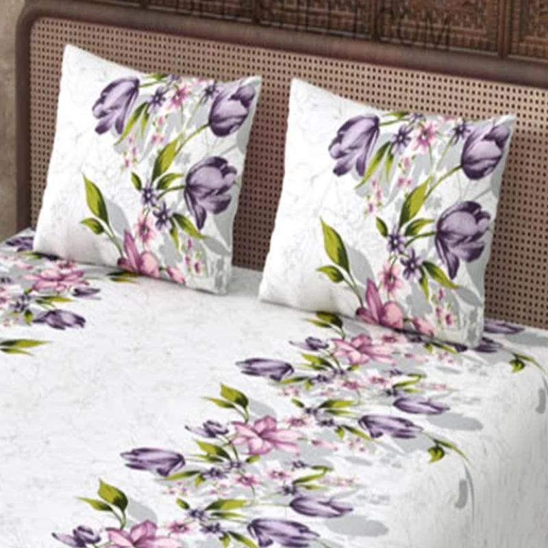 Navin Floral Bedsheet - White