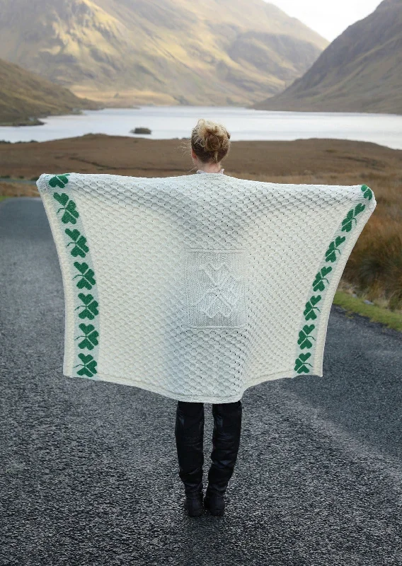 Aran Shamrock Blanket | Natural