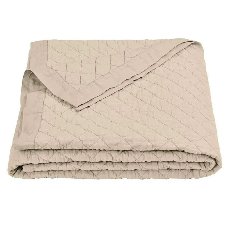 Diamond Quilted Quilts in Light Tan