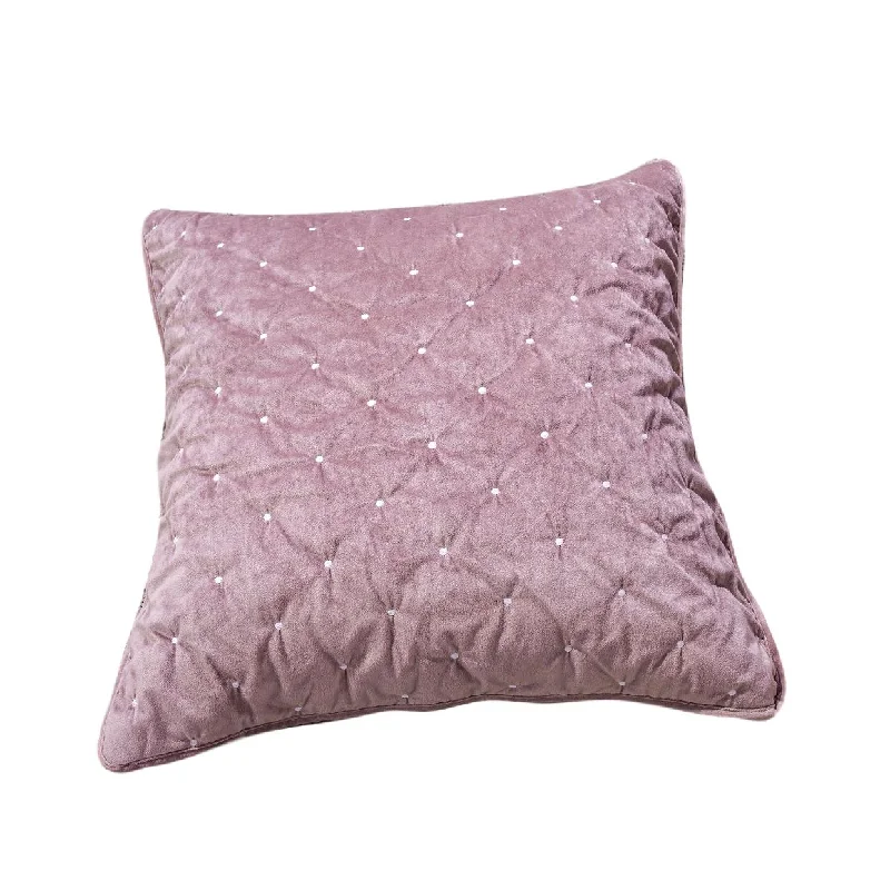 Tache Velvet Dreams Purple Mauve Plush Diamond Tufted Cushion Covers / Euro Sham (JHW-853P)