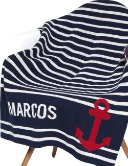 Nautical Stripe Custom Eco-Conscious Baby Throw