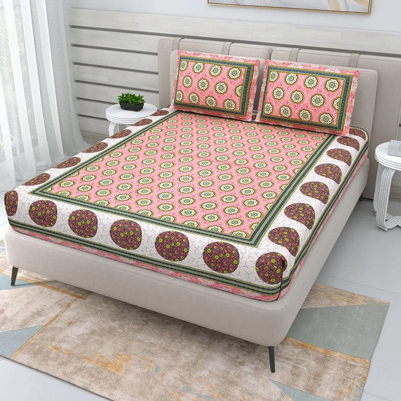 Daya Ethnic Bedsheet - Peach