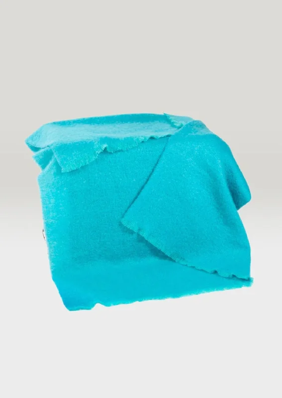 John Hanly Mohair Aqua Blue Throw