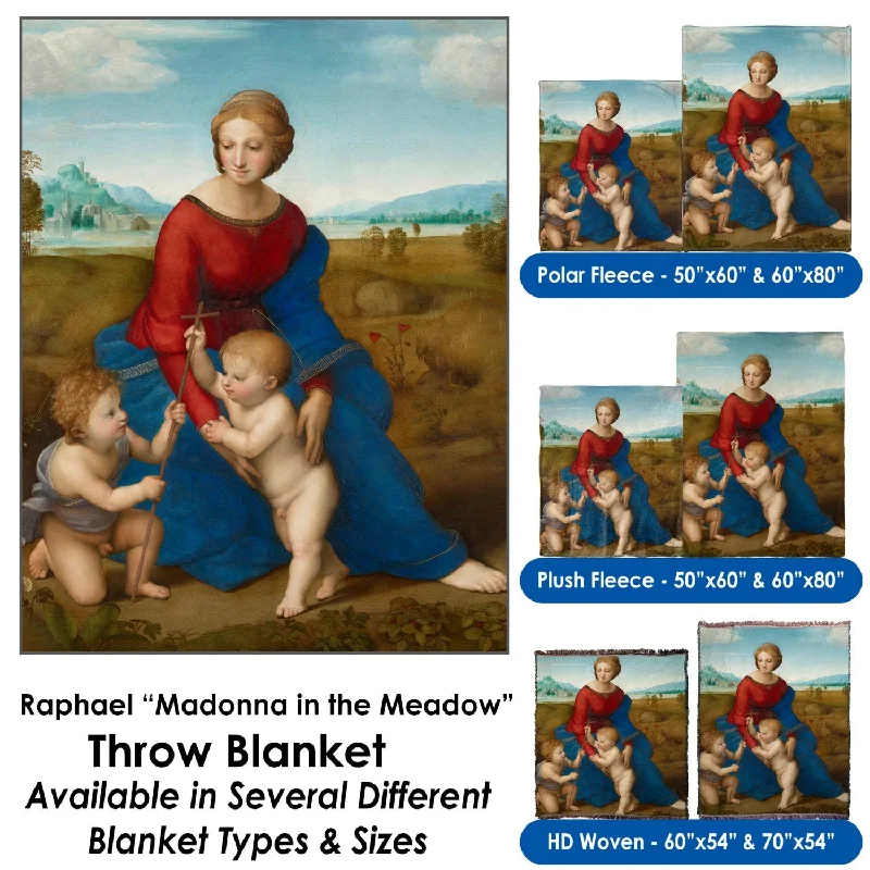 Raphael's "Madonna in the Meadow" - Throw Blanket / Tapestry Wall Hanging