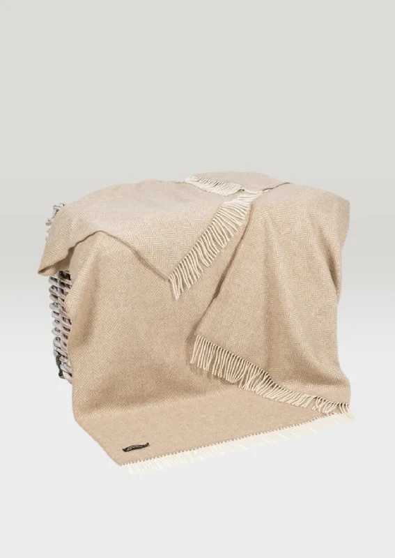 John Hanly Cashmere Merino Throw | Beige