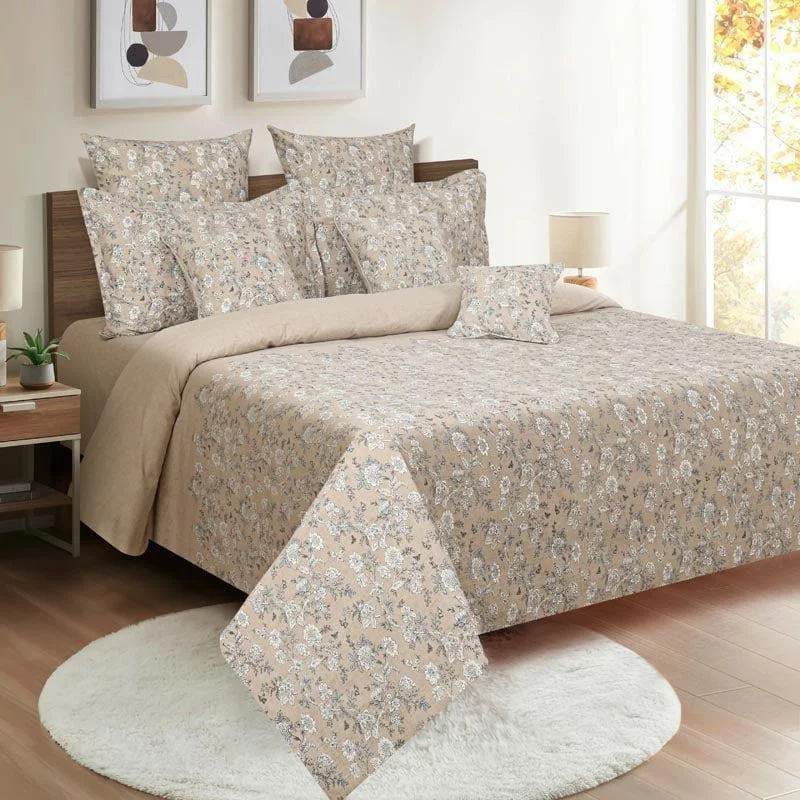 Arza Floral Bedsheet - Beige