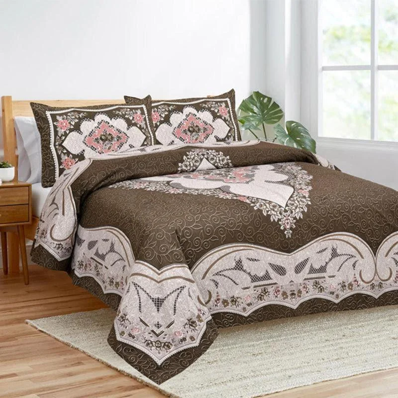 Yashita Printed Bedsheet - Dark Brown