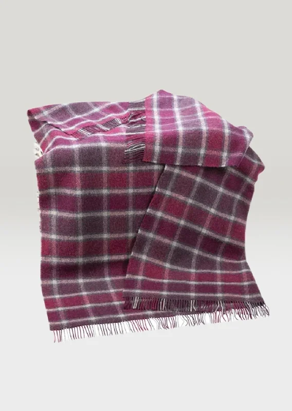 John Hanly Large Irish Picnic Berry Red Grey Blanket